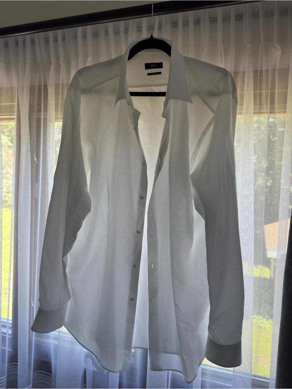 Boss Men's White Dress Shirt - Classic Long Sleeve